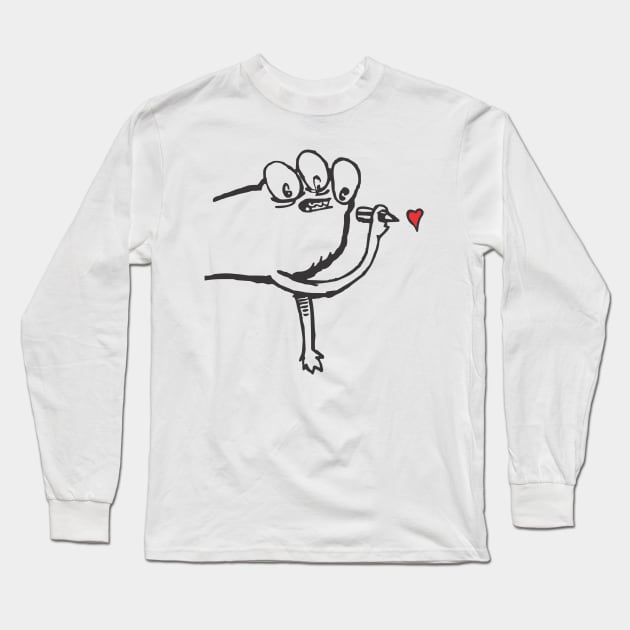SHY LOVING MONSTER Long Sleeve T-Shirt by Mounstritos